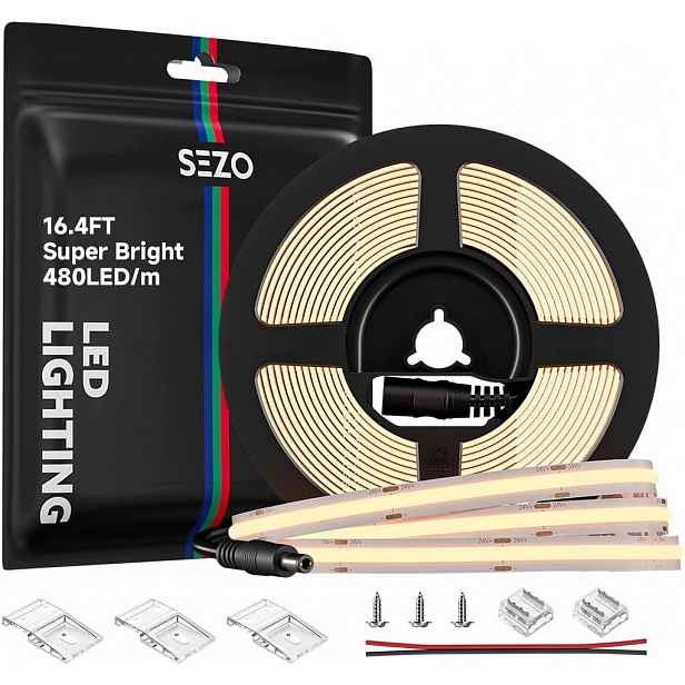 Led pásek Cob 5 m 24V 2700K 480 LED/m 1957 lm/m teplá bílá 10 mm