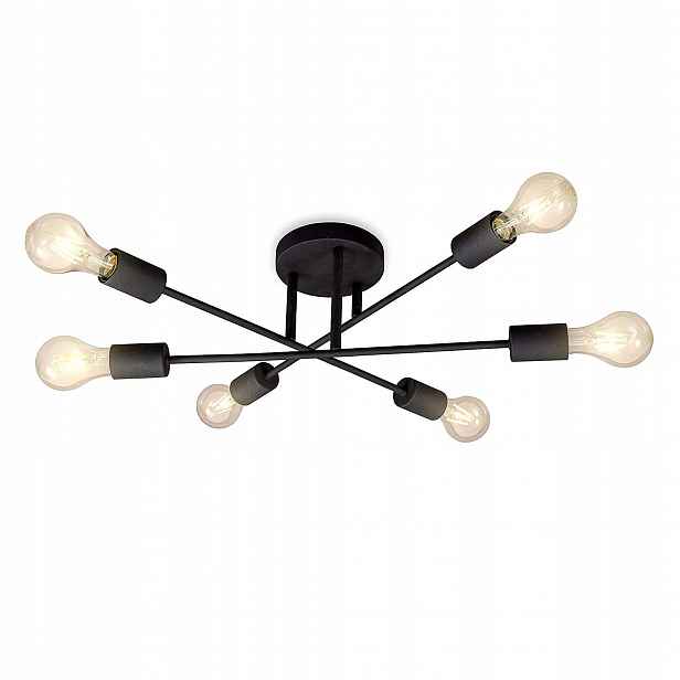 Stropní svítidlo retro loft 6xE27 černá 54 cm obývací pokoj, kuchyně, chodba