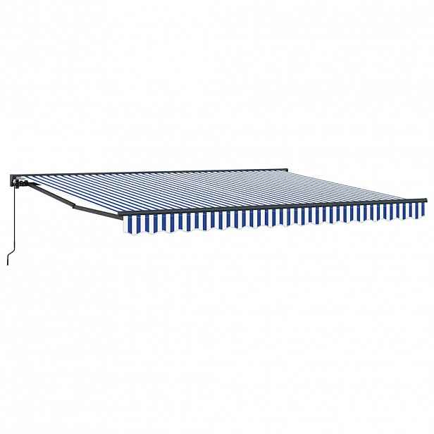 vidaXL Rám markýzy Modrá a bílá 400 × 300 cm