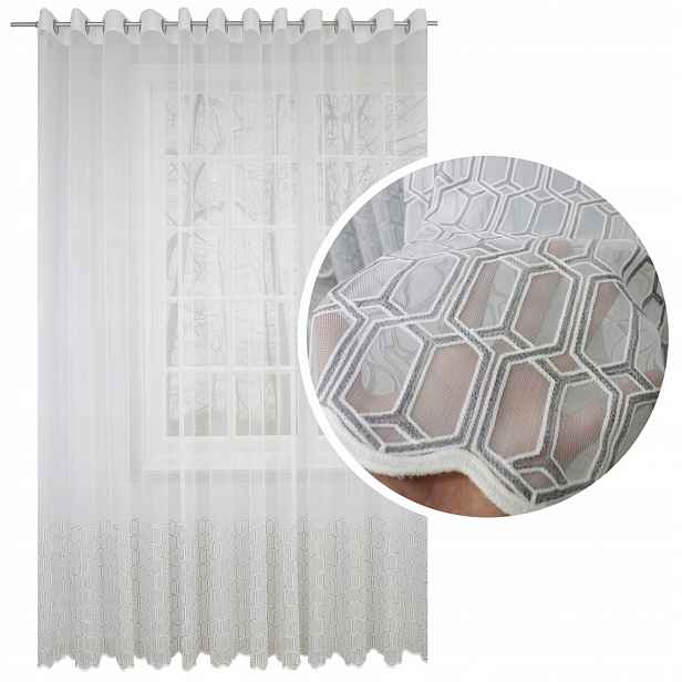 Záclona geometrická Oka 600x250 výška