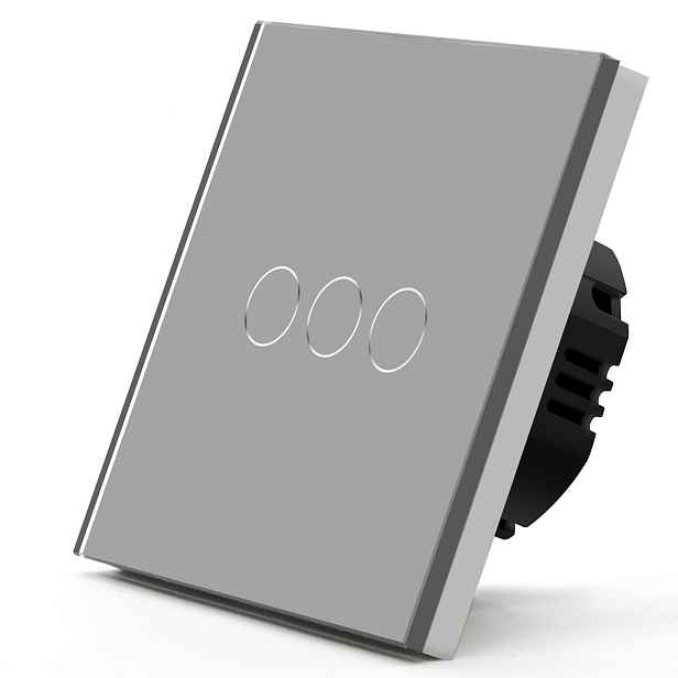 Dotykový Stmívač Světla Skleněný Trojitý 3K Wifi Pro Tuya Vypínač