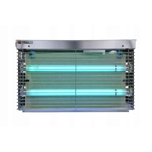 Insekticidní lepová UVa lampa Pomel Trio steel nerezová ocel 2x 15W Haccp