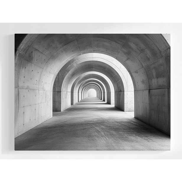Plakát Architektura Město Tunel Chodba Beton 100x75