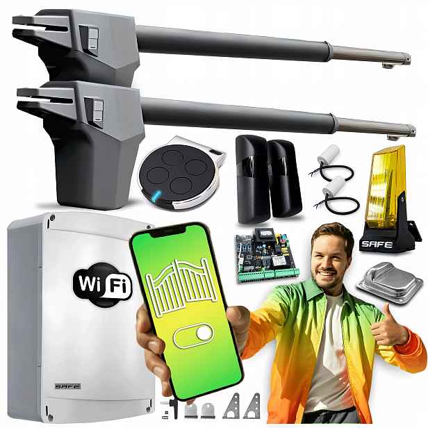 Set Pohon pro Dvojkřídlovou bránu 7 m Wifi lampa Automat pohon dálkové ovládání