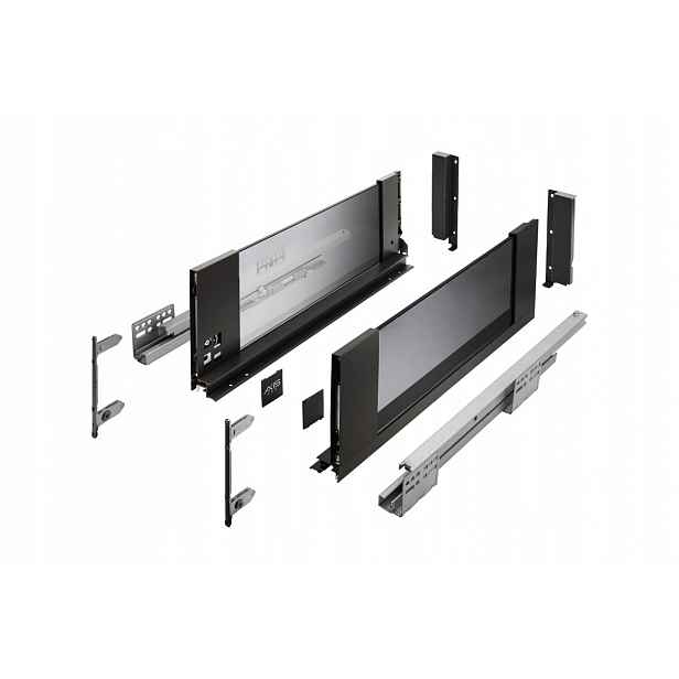 Šuplík Gtv Axis Pro Glass Vysoká H167 300 MM S Tlumením Dovírání Černá Výsuvná