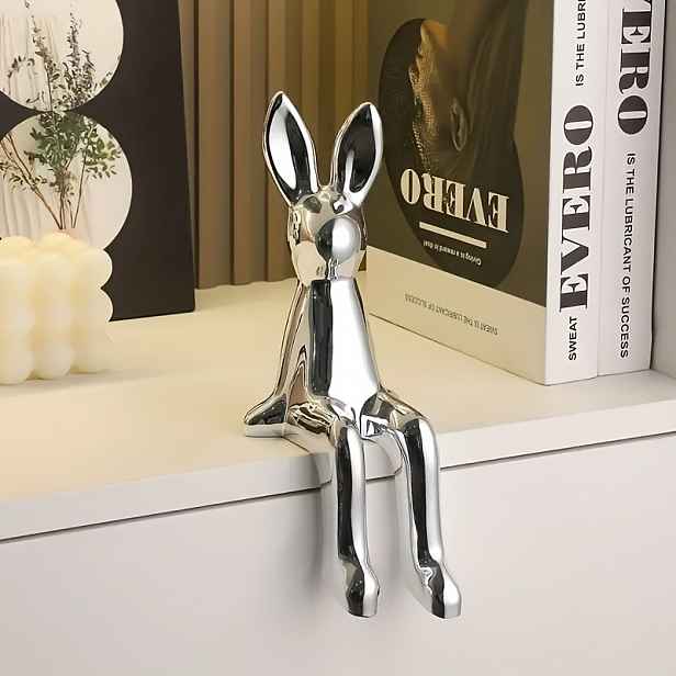 TEMU 1 ks/Sluchátko Králík Sedící Dekorace | Ozdoba do obývacího pokoje, TV skříně, barové skříňky, jednoduchý design, vhodný jako dárek k svátku a
