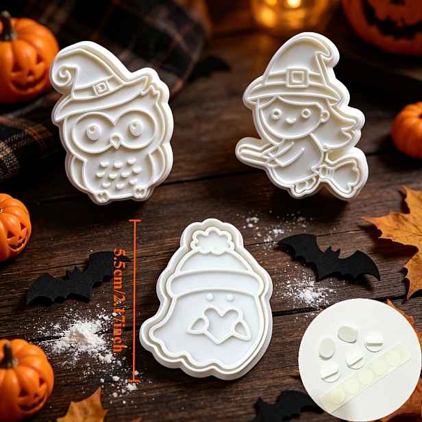 TEMU 3ks Halloween vykrajovátka na sušenky, lisovací forma na sušenky pro dekoraci pečení dortů, potřeby na pečení pro halloweenskou párty, sváteční