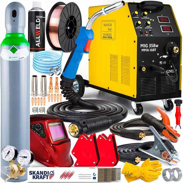 Invertorová Svářečka Invertorová Magnum Mig 358W Mma Igbt 400V 350A Alu 4X4