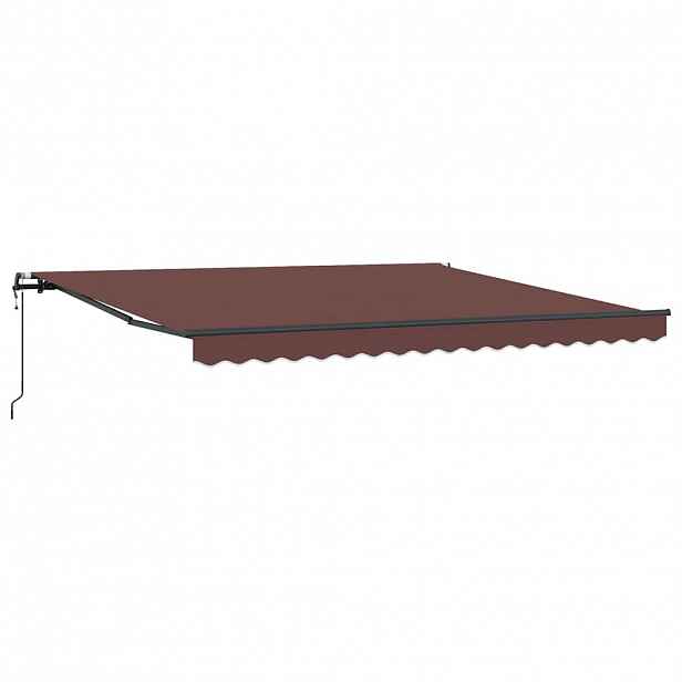 vidaXL Automatická zatahovací markýza hnědá 400 x 300 cm