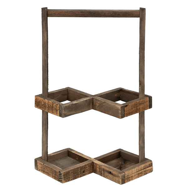 Hnědý antik dekorativní stojan na víno - 27*14*42 cm Clayre & Eef