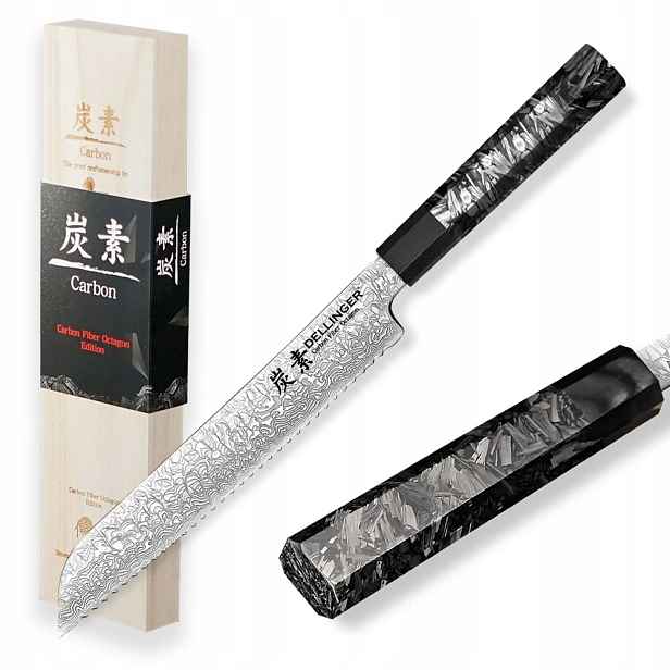 Nůž na pečivo Bread 8,5" Dellinger Carbon Fiber Octagon 215 mm
