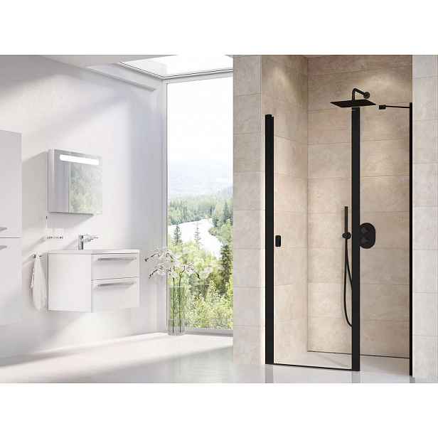 Ravak Chrome - Sprchové dveře CSD2-120, 120x195 cm, černá/čiré sklo 0QVGC300Z1