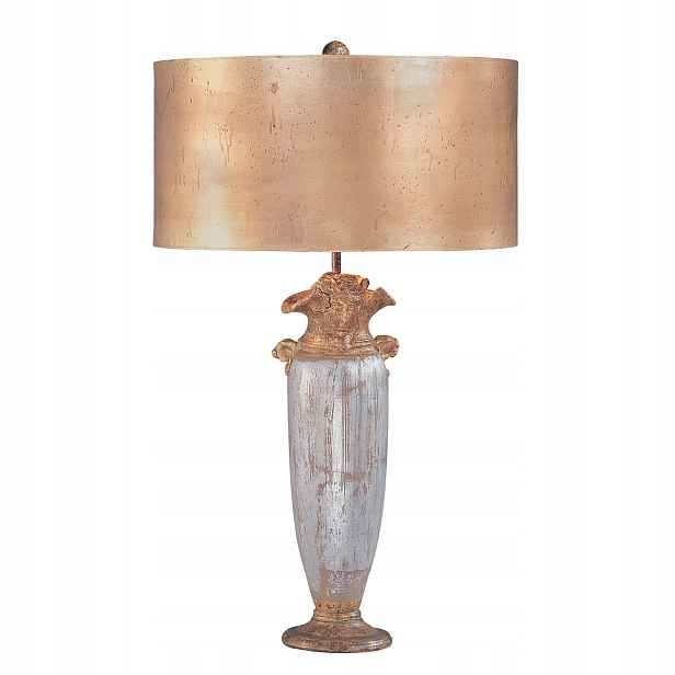 Stolní lampa Bienville stříbrno-zlatá rustikální E27 60W Flambeau