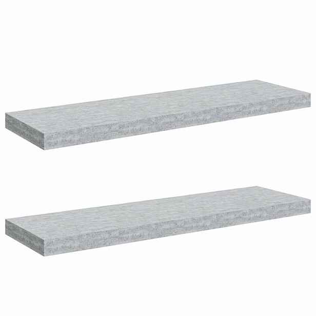 vidaXL Plovoucí nástěnné police 2 ks betonově šedé 80x23,5x3,8 cm MDF