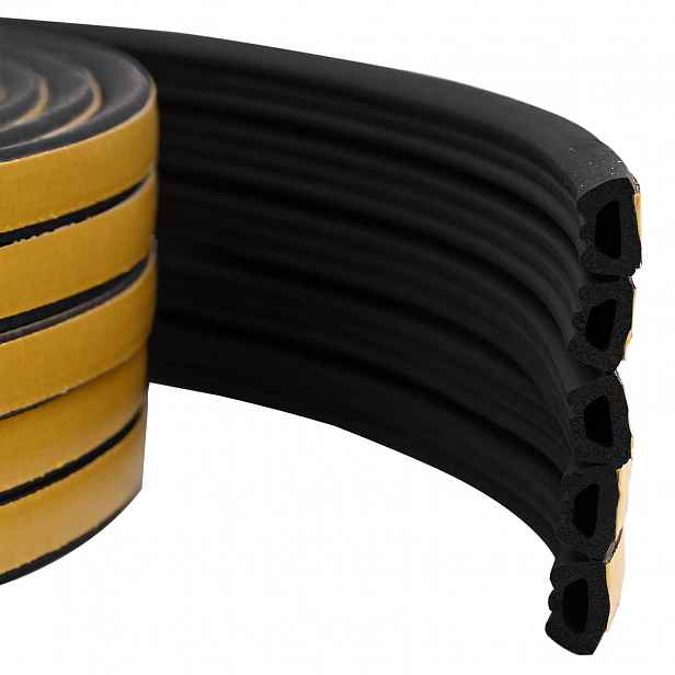 vidaXL Samolepicí okenní těsnění Černá 10 x 6 mm 12 m EPDM pěna