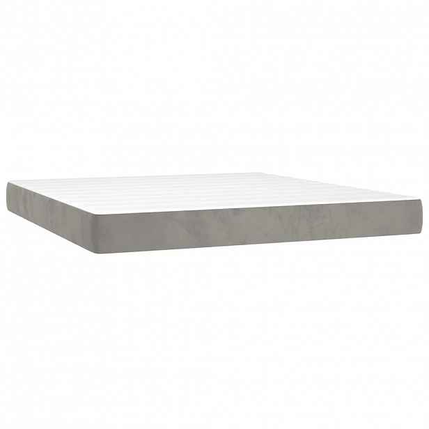 vidaXL Taštičková matrace střední tvrdost světle šedá 160 x 210 x 20 cm samet