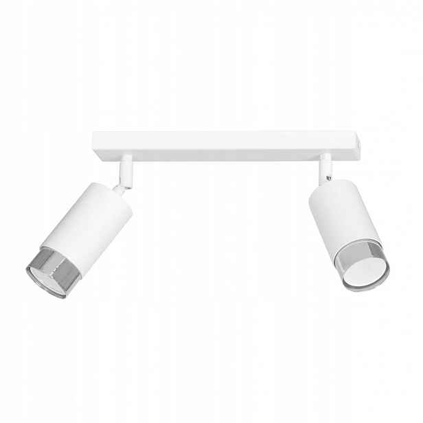Stropní bodové svítidlo Hiro 2 bílé s chromem, 2x GU10, nastavitelné stínítko