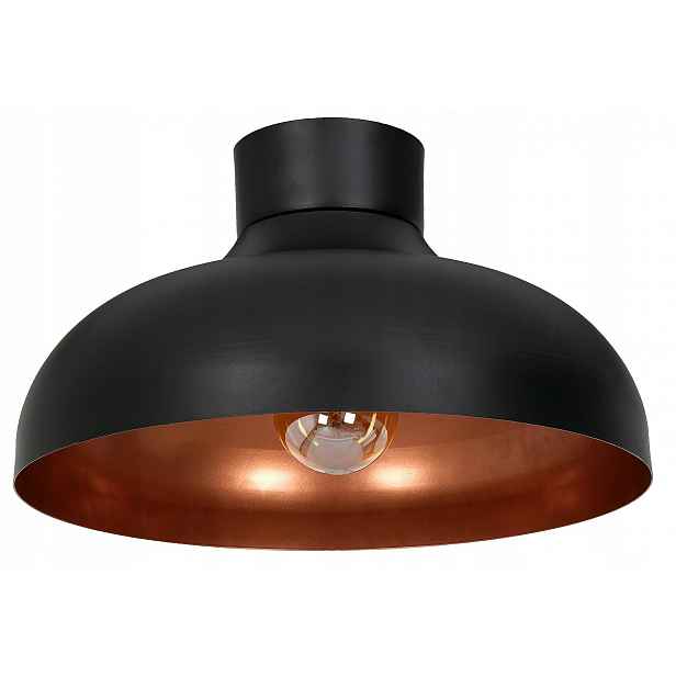 Stropní Svítidlo Basca Černá Měděná Kovová Stínidlo 1xE27 40cm Loft