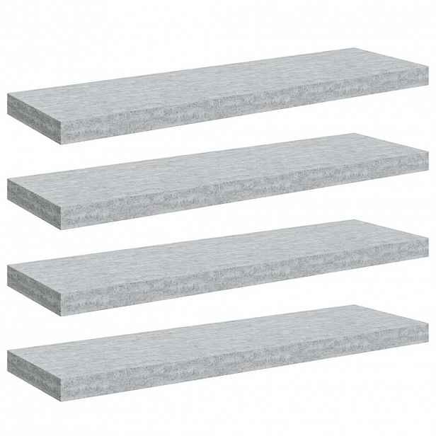 vidaXL Plovoucí nástěnné police 4 ks betonově šedé 80x23,5x3,8 cm MDF