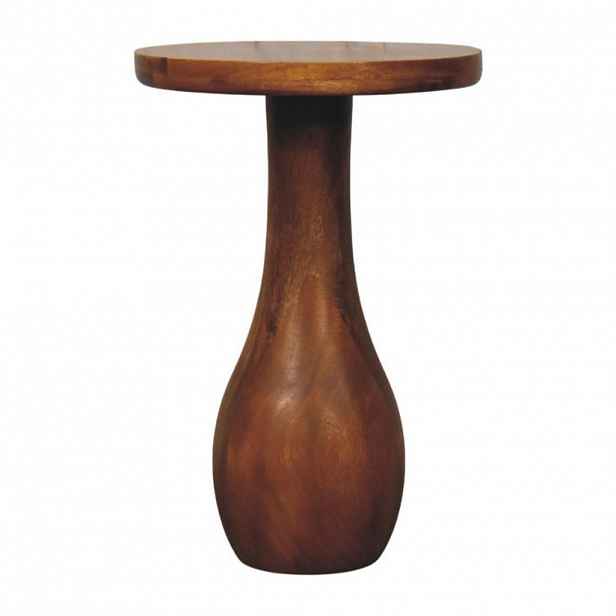 Artisan Furniture NOČNÍ STOLEK s povrchovou úpravou uhlíkový jasan, 1 zásuvka, s retro úchytkou, tmavě hnědý