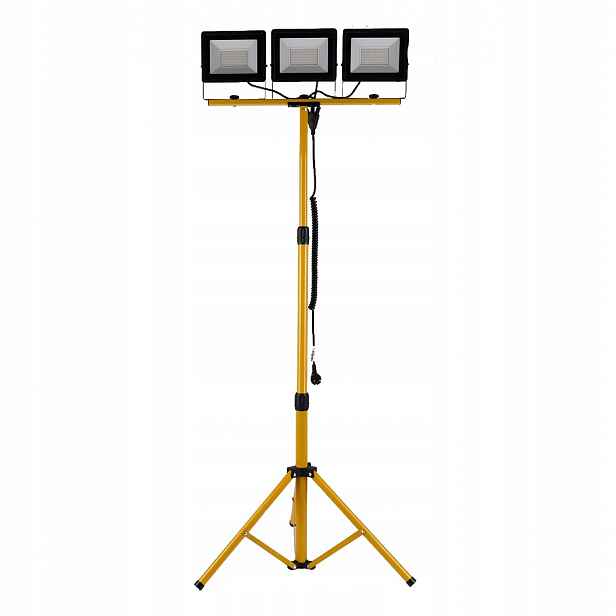 Led reflektor 3x50W slim se žlutým stativem