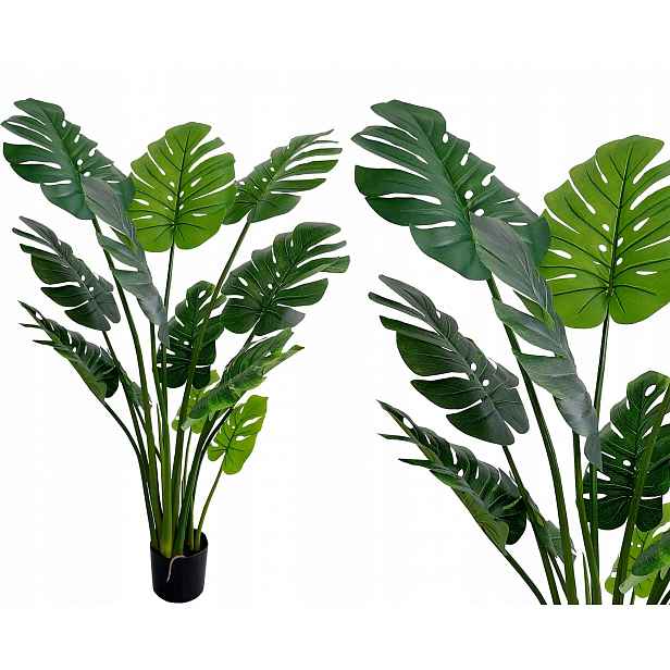 Monstera V Květináči Umělá Velká Dekorativní Rostlina Stromek 140 cm