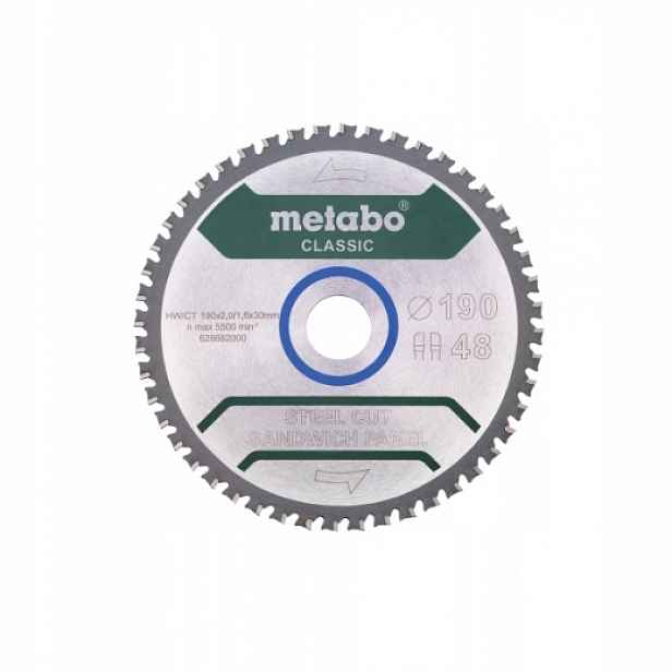 Pila Řezný Kotouč Metabo Steel Cut 190X30X48 Sendvičové Desky Plech
