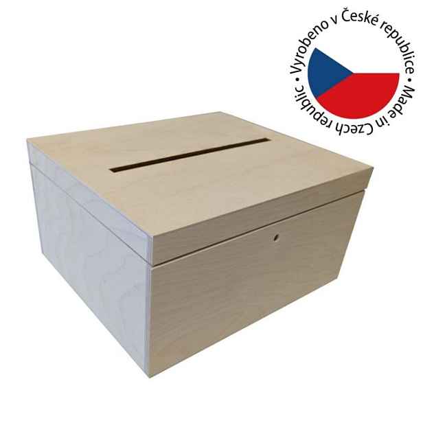 Tonap dřevěný box na svatební dary a přání 29 x 15 x 24,5 cm masivní borovice TP91428