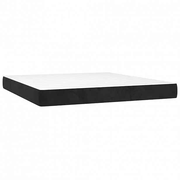 vidaXL Taštičková matrace střední tvrdost černá 160 x 210 x 20 cm samet