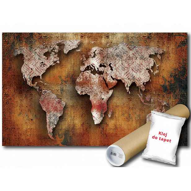 Vinylová fototapeta Mapa světa Rezavá Ocel 152x104