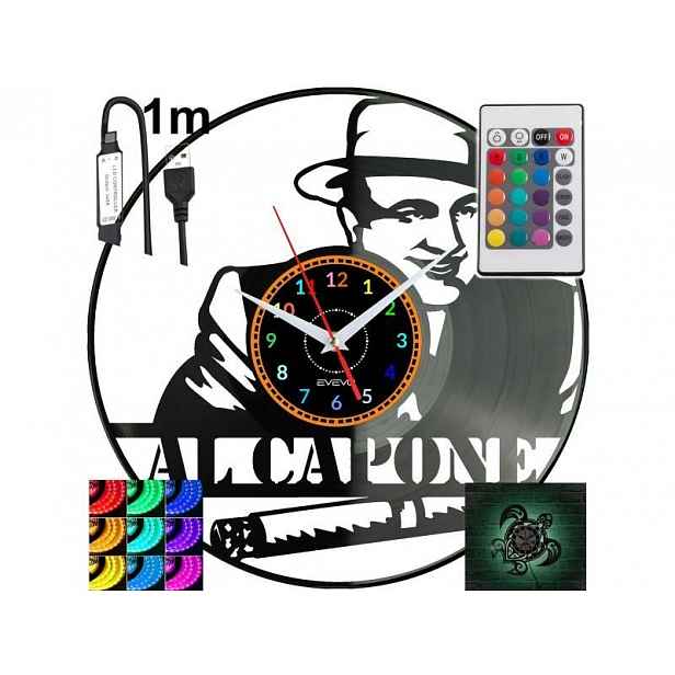 Al Capone Dárek Originální dekorace do domu Hodiny z vinylové desky