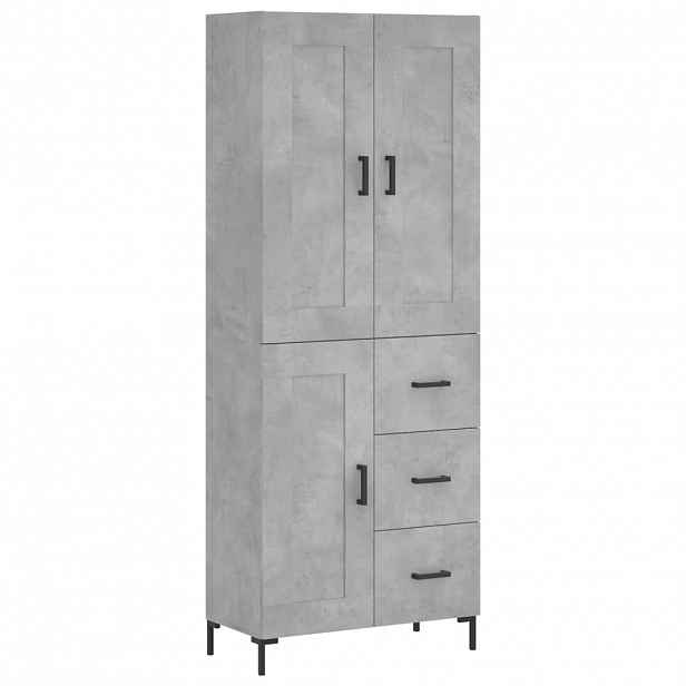 vidaXL Skříň highboard betonově šedá 69,5x34x180 cm kompozitní dřevo