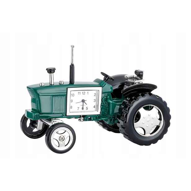 Hodinky traktor zelené figurka kovová dekorace do kanceláře auto