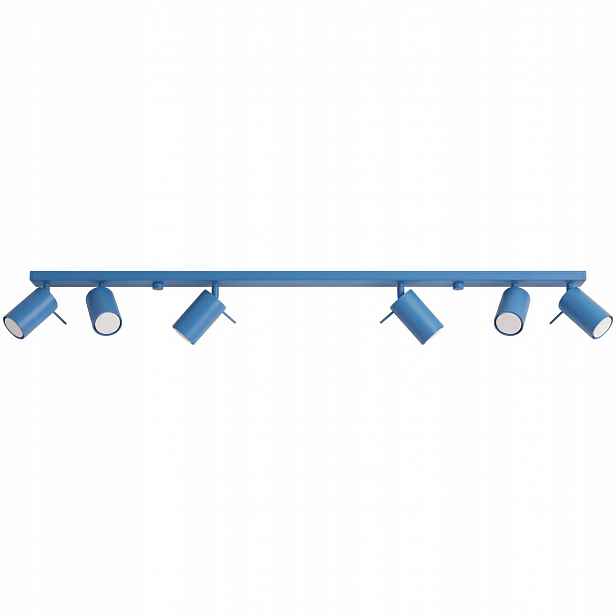 Stropní Svítidlo Osvětlovací lišta 6 tub Gu10 Ring 6L modrá Spotová lampa Sollux