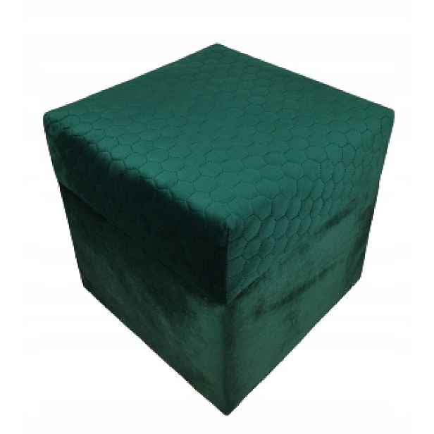 Taburet Otevíratelná velurová 40x40x40 cm Fresh velvet prošívaný medová plástev