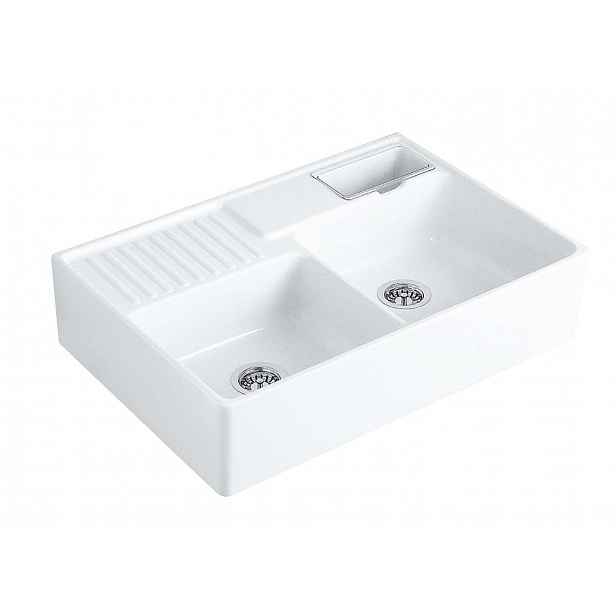 Villeroy & Boch - Keramický dřez 90x63 cm s odtokem, CeramicPlus, alpská bílá 632392R1