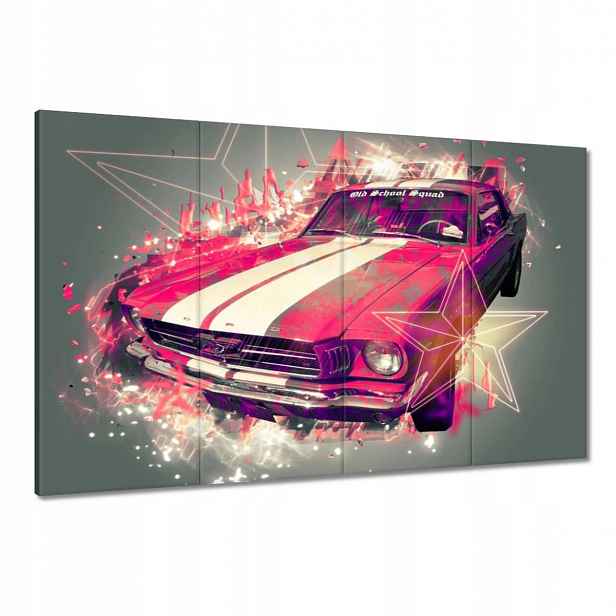 Obrazy 120x80 Růžový Ford Mustang Usa Old School Squad
