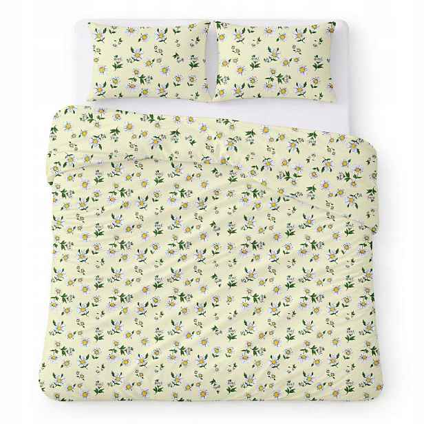 Povlečení bavlněné 200x220 krémové s klasickými sedmikráskami Cotton Home