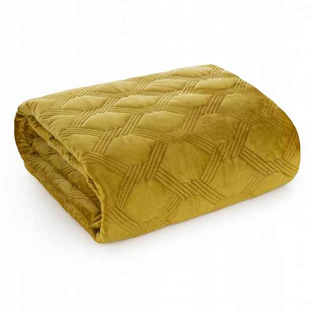 Dekorativní přehoz Sofia 5 Premium 200x220, modrý, geometrický vzor