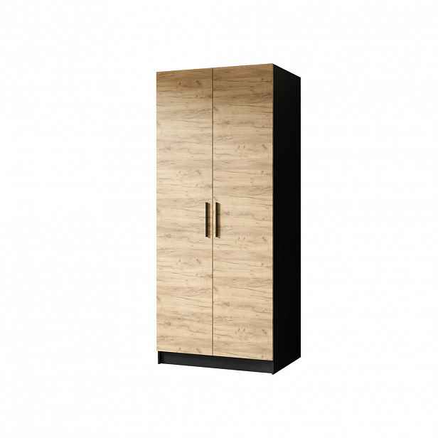 Kier Furniture ŠATNÍ SKŘÍŇ GOLD Černá & Dub Craft