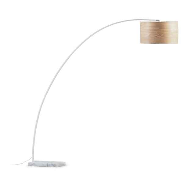Stojací lampa s dřevěným stínidlem v bílo-přírodní barvě (výška 210 cm) Juhe Ash – Kave Home