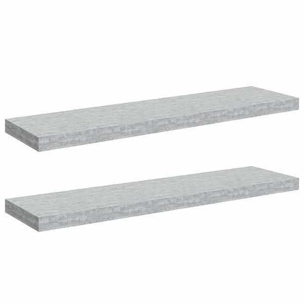 vidaXL Plovoucí nástěnné police 2 ks betonově šedé 90x23,5x3,8 cm MDF
