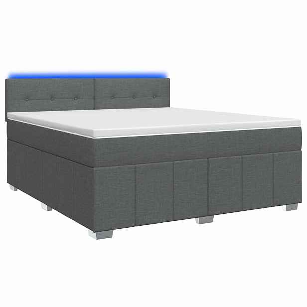 vidaXL Postel boxspring s matrací Tmavě šedá 140 x 190 cm Textil