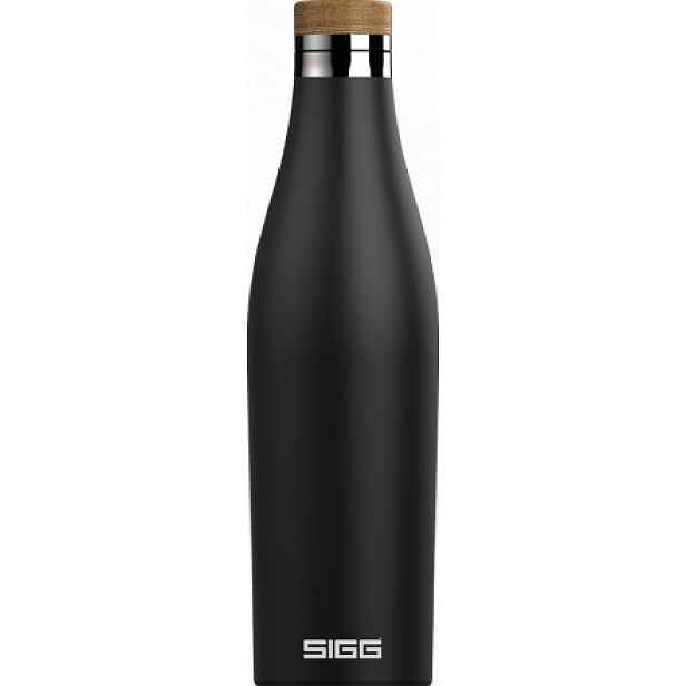 SIGG dvoustěnná nerezová láhev na vodu Meridian, černá, 0,5 l