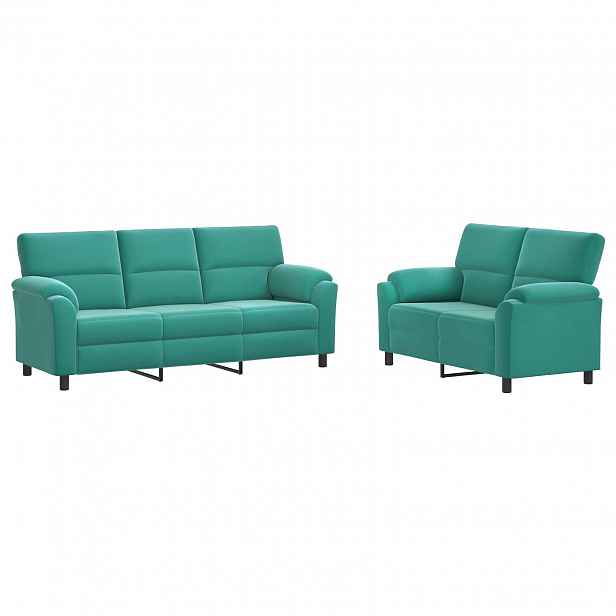 vidaXL Set pohovek 2 pcs Tyrkysová Samet