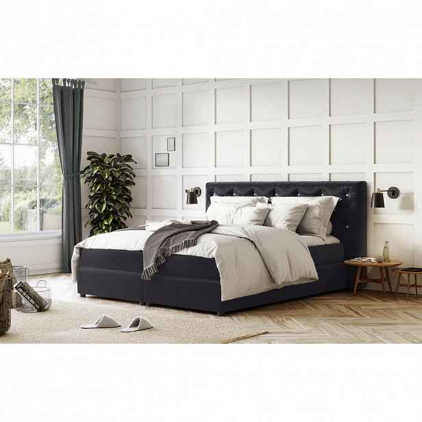 Livetastic POSTEL BOXSPRING, 160/200 cm, černá