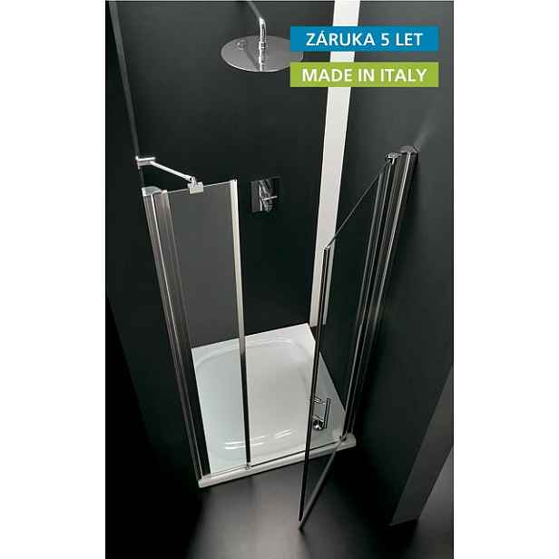 HOPA Aqva Duo sprchové dveře s pevným dílem a pantem u zdi; šíře 110 - 114 cm; výška 190 cm chrom/čiré sklo - pravé panty