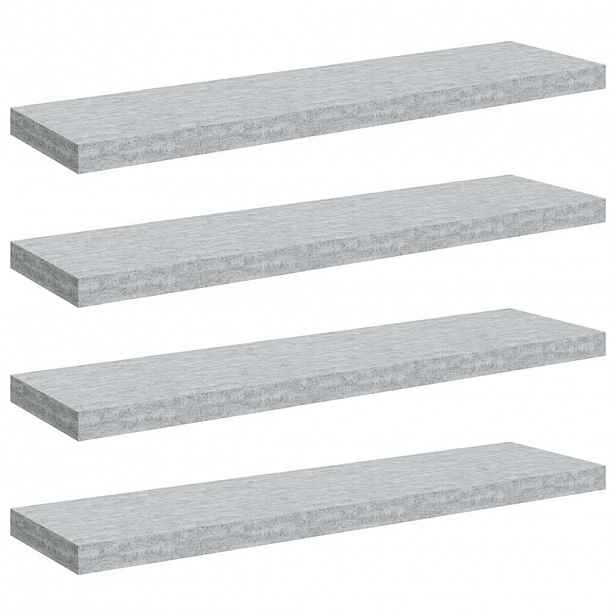 vidaXL Plovoucí nástěnné police 4 ks betonově šedé 90x23,5x3,8 cm MDF