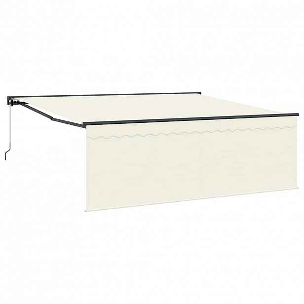vidaXL Stahovací markýza Krémová 400 × 300 cm Polyester a hliník