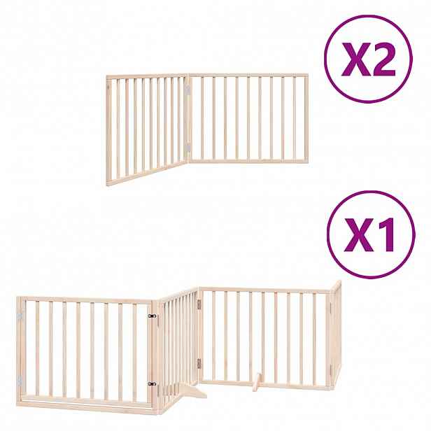 vidaXL Zábrana pro psy s dvířky skládací 8 panelů 640 cm topol